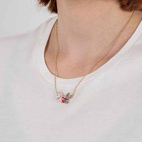 Disney Stitch and Angel Enamel Heart Necklace - Image 3