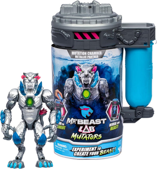 MrBeast Lab Mutators Mech Chamber Metallic Panther Action Figure
