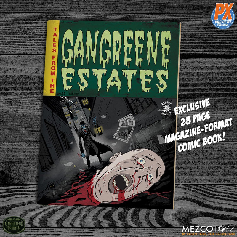 Gangreene Estates Theodore Sodcutter One:12 Collective Deluxe Edition with Comic close up detail