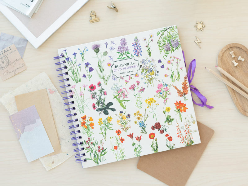 Wild Flowers 26x26cm 40 Pages Scrapbook Photo Album side angle