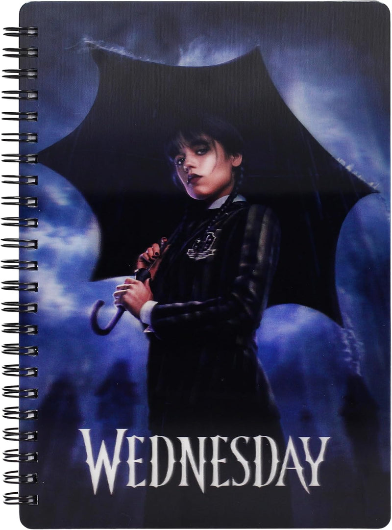 Wednesday 3D Effect Notebook - Rain Wednesday (Addams Family Netflix) (view 2)