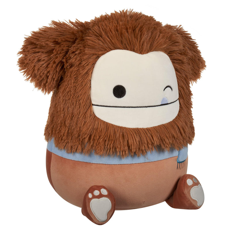 Squishmallows Plush Figure Winking Brown Bigfoot with Scarf, side angle