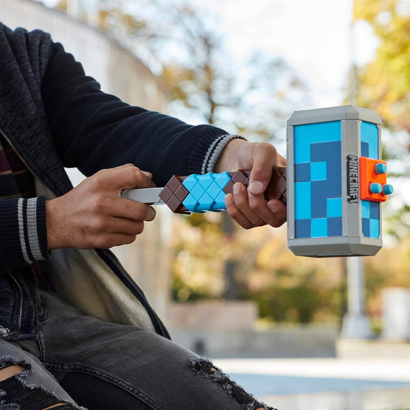 Nerf Minecraft Stormlander Dart-Blasting Hammer, side angle