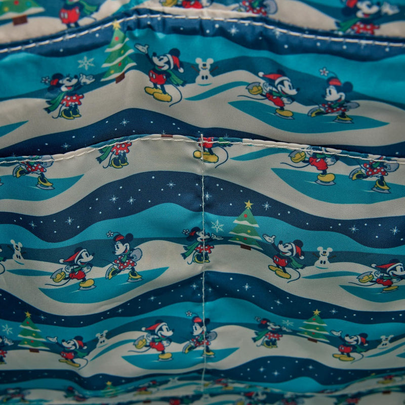 Loungefly - Disney Mickey & Minnie Holiday Convertible Tote Bag close up detail