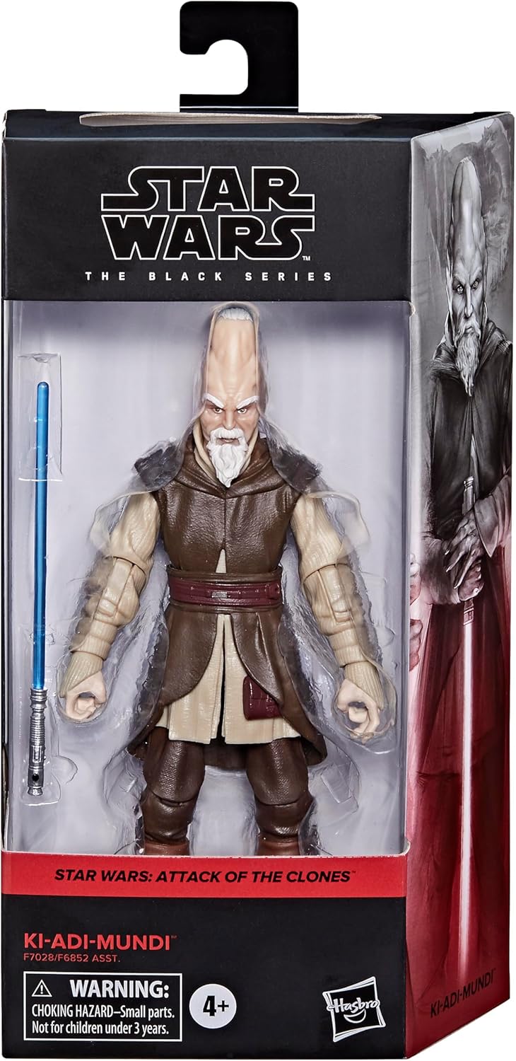 Star Wars The Black Series Ki-Adi-Mundi (Attack of the Clones) 6" Action Figure, close-up detail