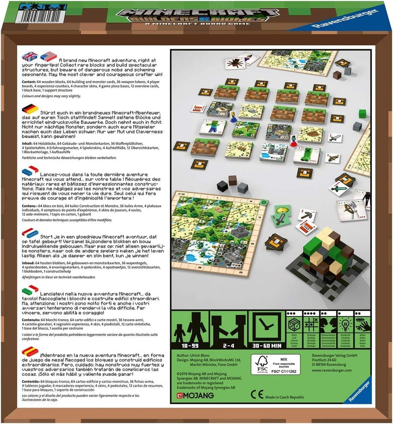 Ravensburger Minecraft Builders & Biomes Strategy Board Game, side angle