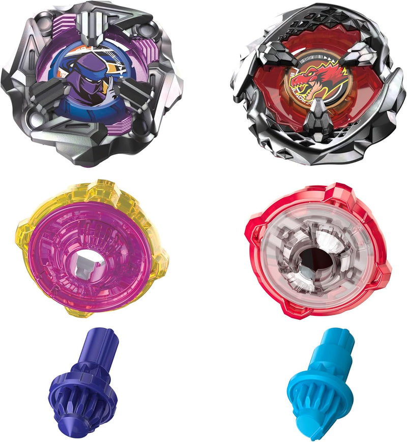 Beyblade X - Beat Tyranno 4-70Q (Attack) & Knife Shinobi (Defense) Dual Pack, side angle