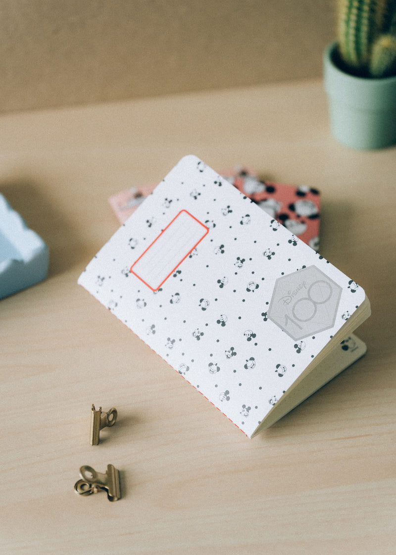 Disney Mickey 100th Anniversary Pack of 3 A6 Notebooks close up detail