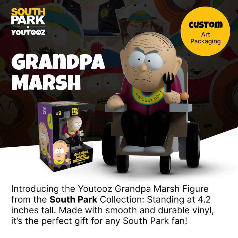 Youtooz Official South Park Grandpa Marsh Vinyl Figure, side angle