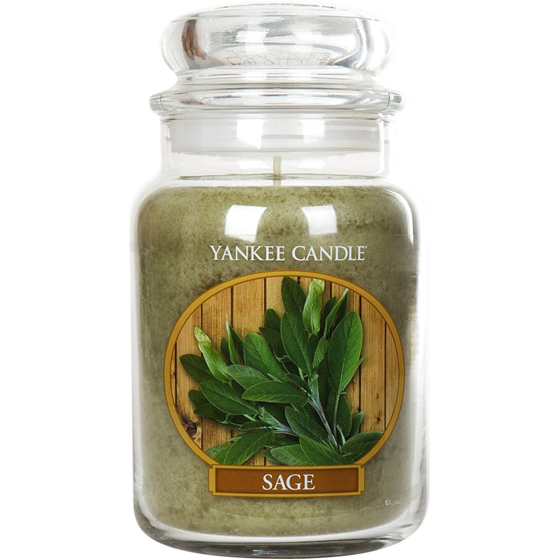 Large Yankee Candle - Sage Scent - Glass Jar collectible from hanrattycraftsgifts.co.uk