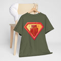 'Vinyl Man' Men's Superhero T-Shirt, in display