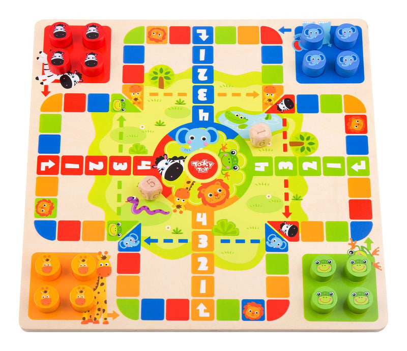 Wooden 2-in-1 Ludo And Snakes & Ladders - Image