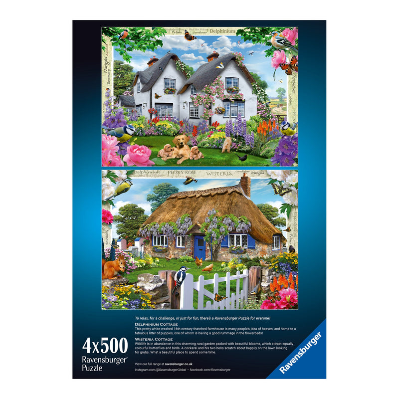Happy Days No.10, Country Gardens 4x 500 Piece Jigsaw Puzzles