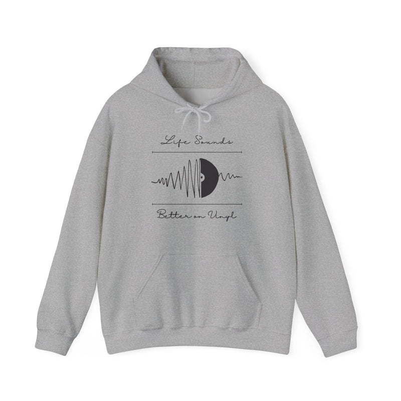 'Life Sounds Better on Vinyl' Men's Hoodie collectible from Coda Records