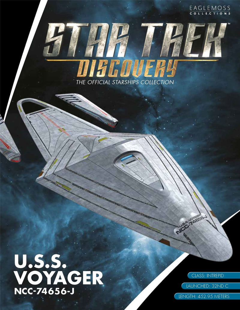 U.S.S. Voyager NCC-74656-J Model Die Cast Ship Discovery (Eaglemoss / Star Trek), rear view