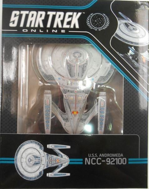 U.S.S Andromeda-Class Federation Exploration Cruiser NCC-92100 Starship Model Diecast Ship STO (Eaglemoss / Star T, rear view