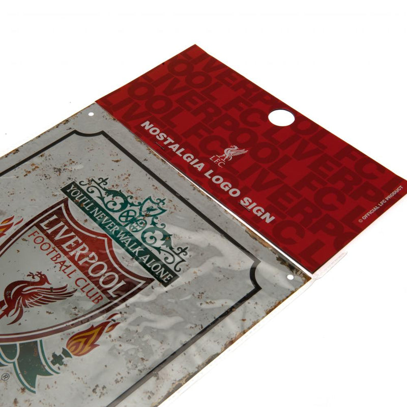 Liverpool FC Retro Logo Sign, side angle