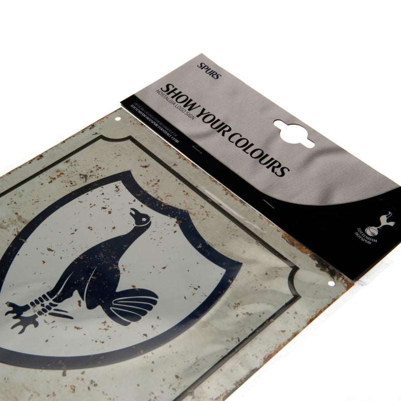 Tottenham Hotspur FC Retro Logo Sign, side angle