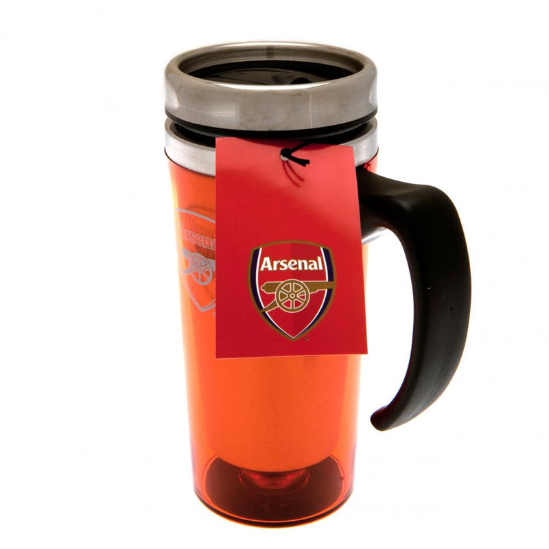Arsenal FC Handled Travel Mug, side angle