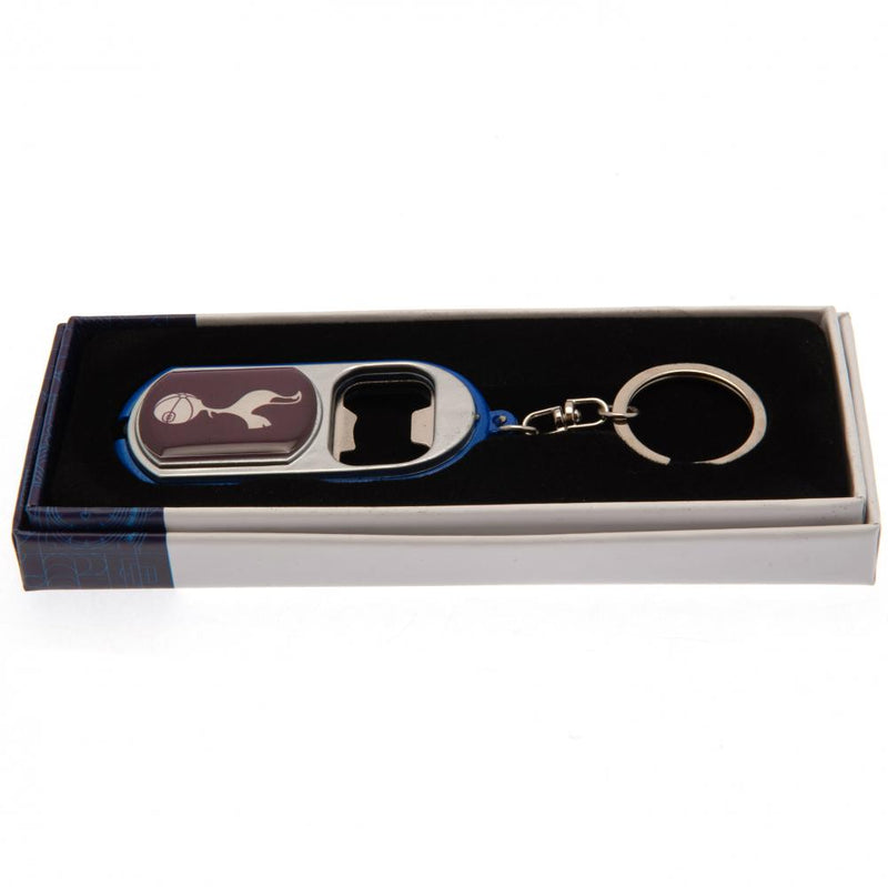 Tottenham Hotspur FC Keyring Torch Bottle Opener, side angle