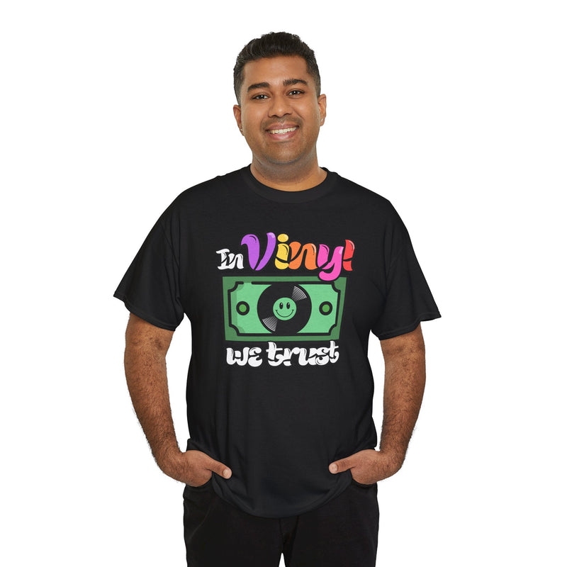 'In Vinyl We Trust' Men's T-Shirt, in display