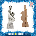 Freddie Mercury July 1985 Black and White (Live Aid) Height 179cm Lifesize Cardboard Cut Out With Mini, side angle