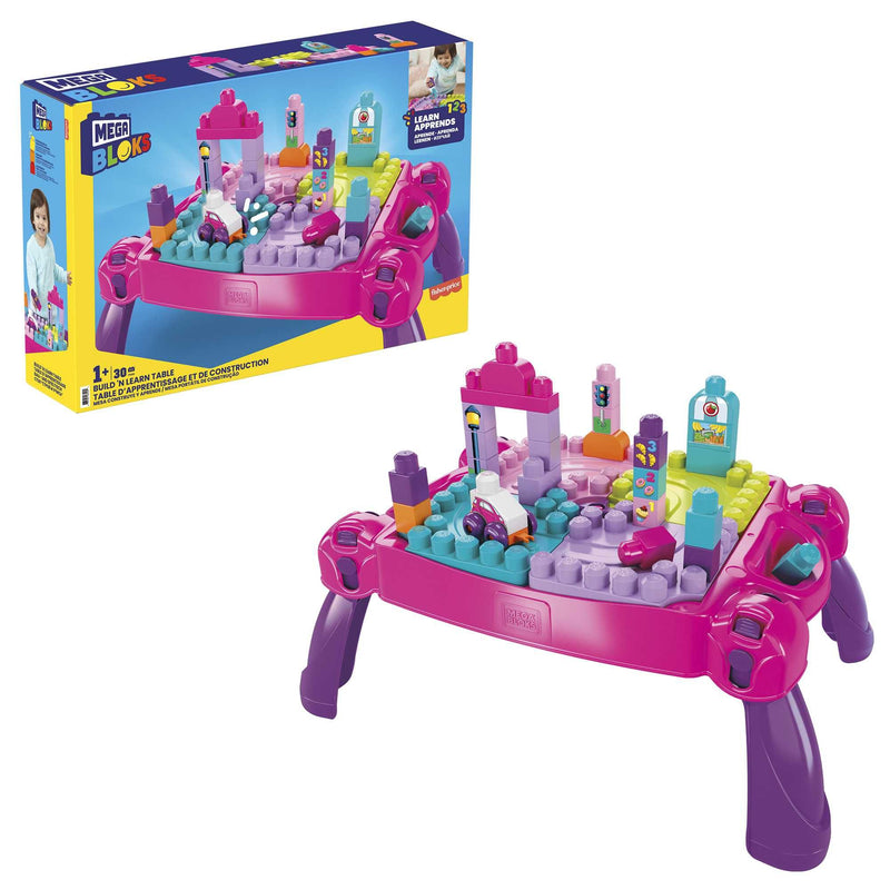 Mega Bloks Build n Learn Table Pink - Image