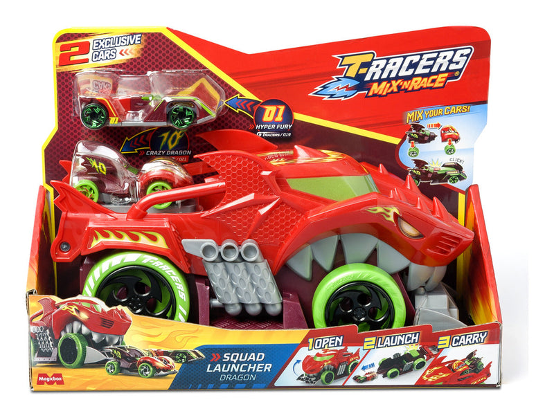 T-Racers Mix N Race - Shark & Dragon Launcher, rear view