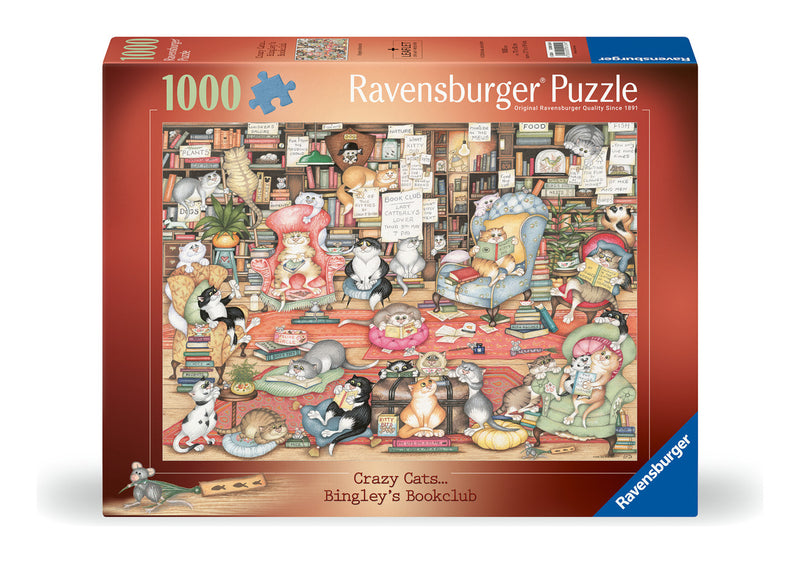 Crazy Cats - Bingley's Bookclub 1000 Piece Jigsaw Puzzle