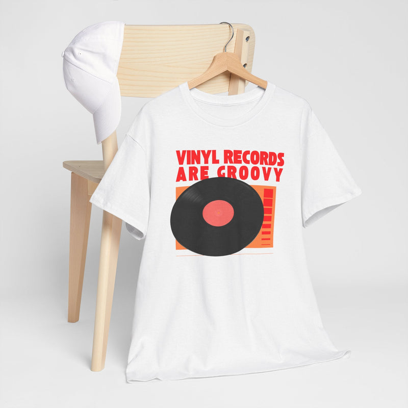 'Vinyl Records Are Groovy' Bold T-Shirt, additional view