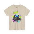 'Living at 33rpm' Flouro Men's T-Shirt, in display