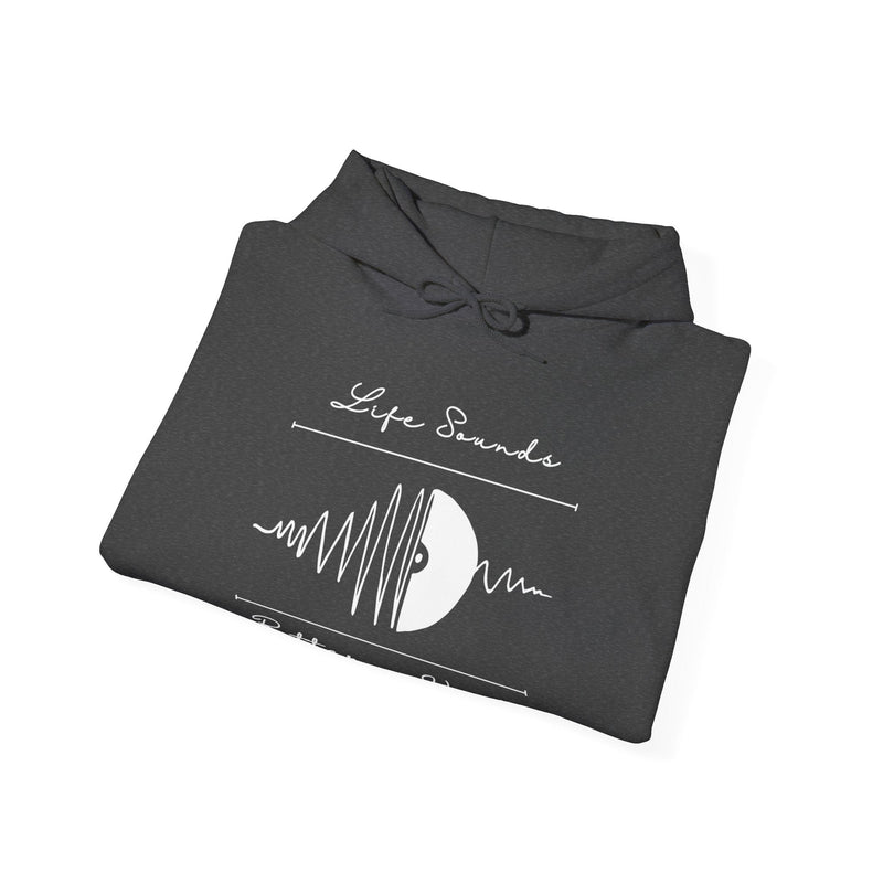 'Life Sounds Better on Vinyl' Men's Hoodie, alternate view