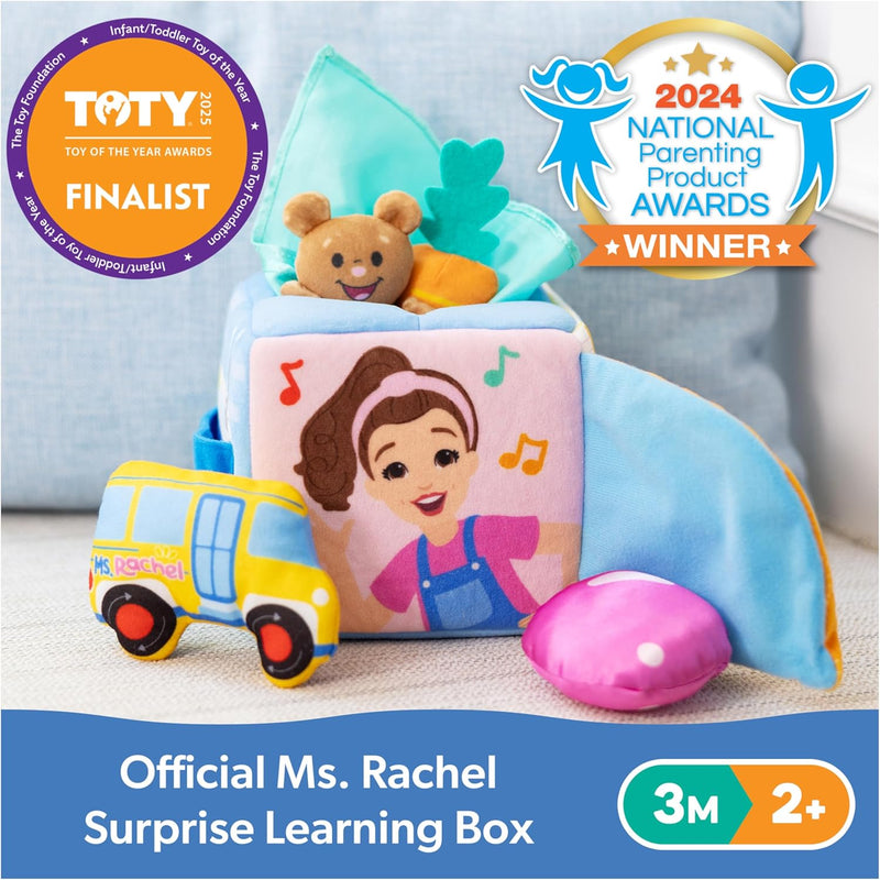 Ms Rachel Surprise Learning Box plush activity toy in use