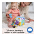Ms Rachel Surprise Learning Box plush activity toy back view
