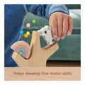 Fisher-Price wooden balance tree stacking toy side angle