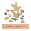 Fisher-Price wooden balance tree stacking toy close up detail
