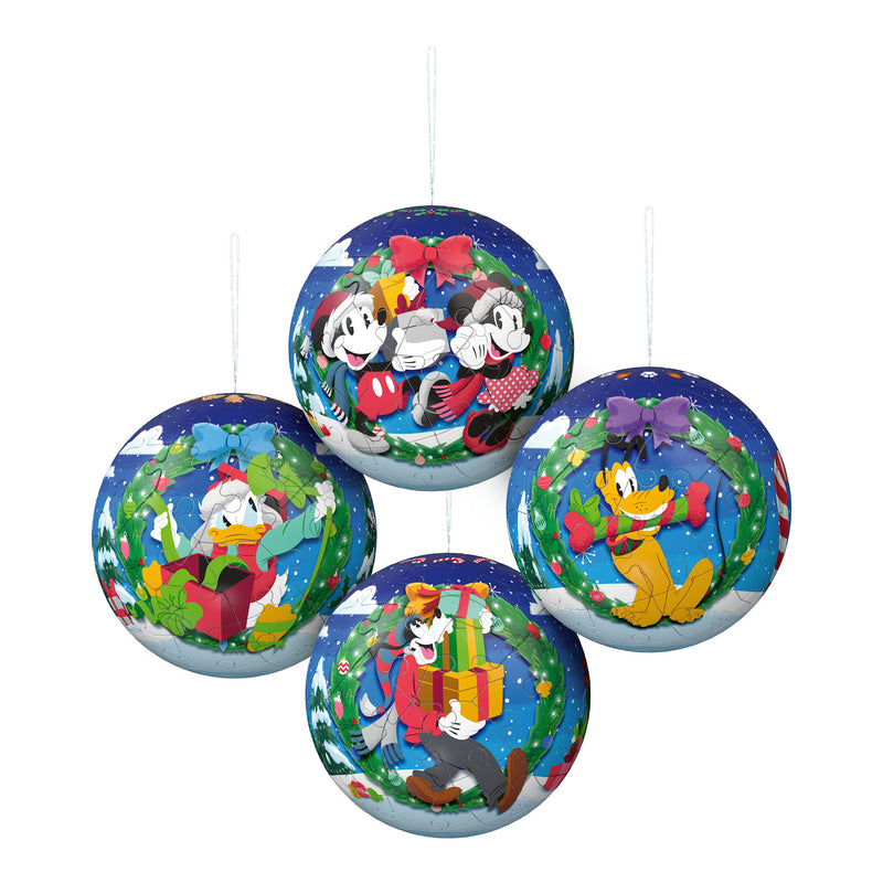 Disney Christmas Baubles 4x 54 Piece 3D Puzzles