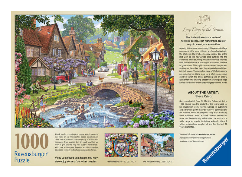Leisure Days No 13, By The Stream 1000 Piece Jigsaw Puzzle