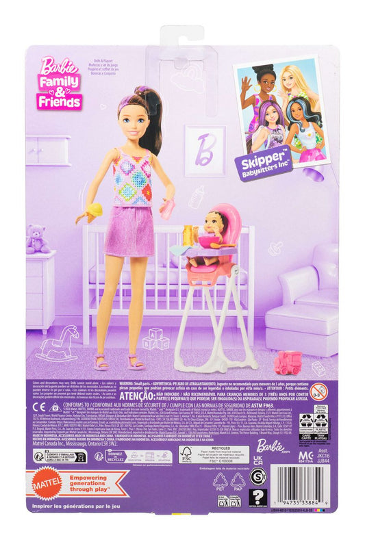Barbie Skipper Babysitters Inc. Playset with High Chair & Accessories - Image