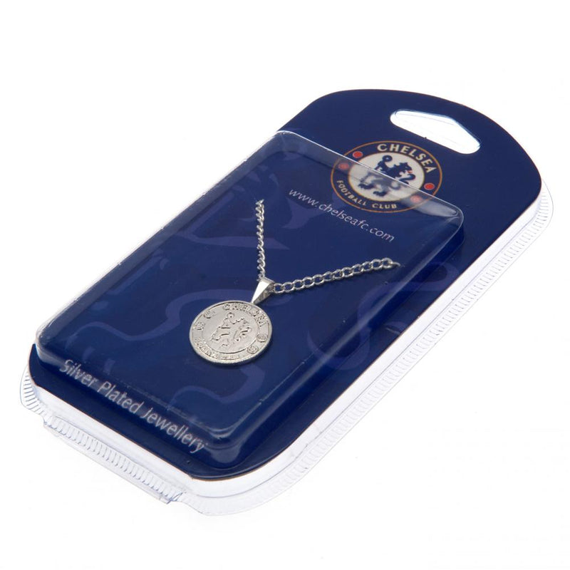 Chelsea FC Silver Plated Pendant & Chain XL, side angle