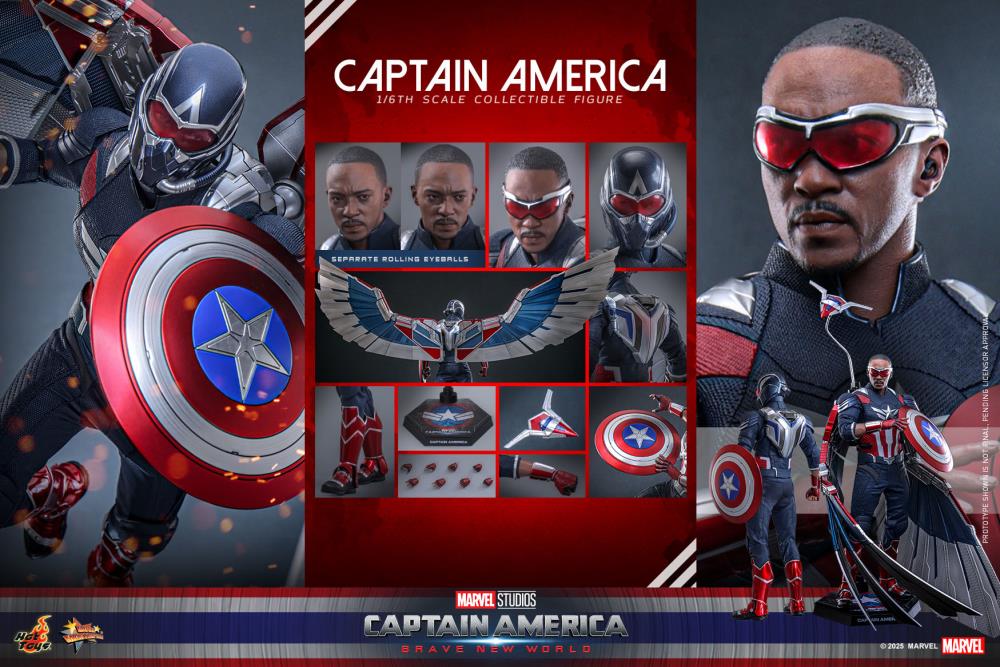 Hot Toys Captain America Brave New World Captain America 1/6th Scale Figure