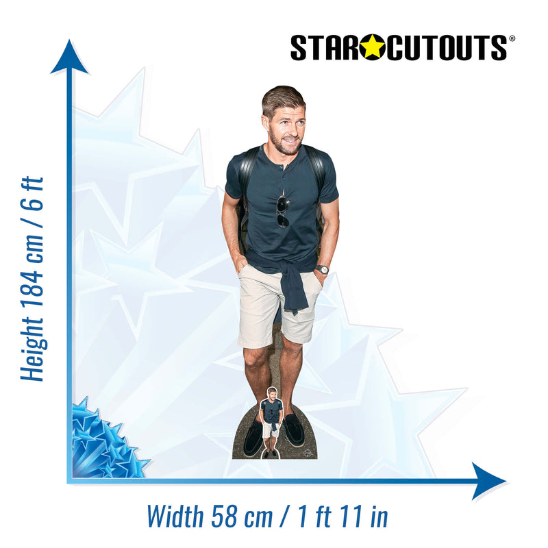 Steven Gerrard Football Manager Height 184cm Lifesize Cardboard Cut Out With Mini, alternate view