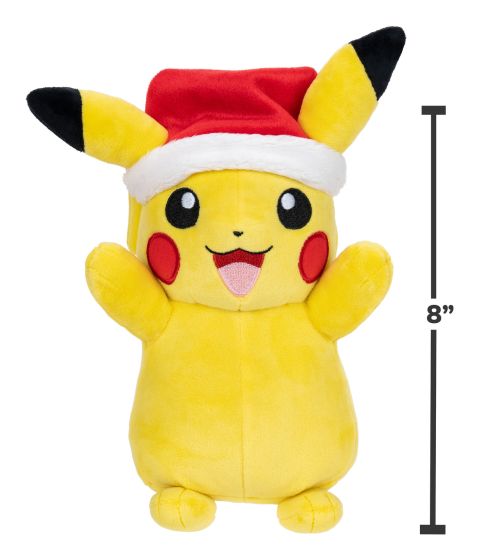 Pokemon 8" Seasonal Pikachu Plush with Santa Hat