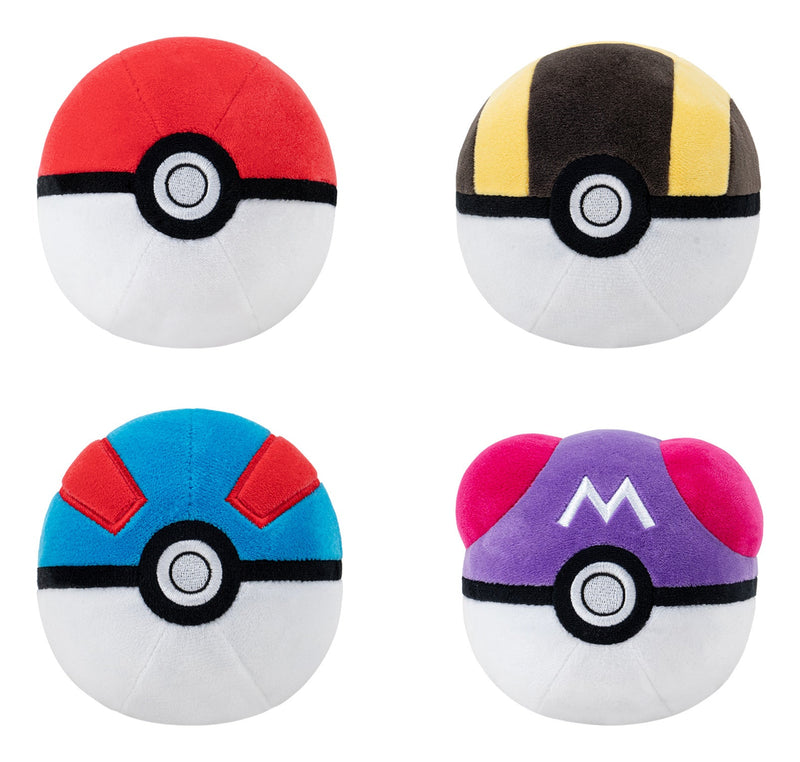 Pokemon 4 Poke Ball Plush Assortment, in display