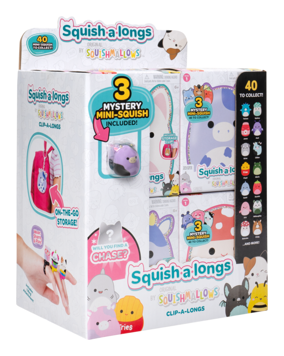 Squish-a-Longs Clip-A-Longs Blind 12 Pieces in PDQ Series 1 (Case of 12)