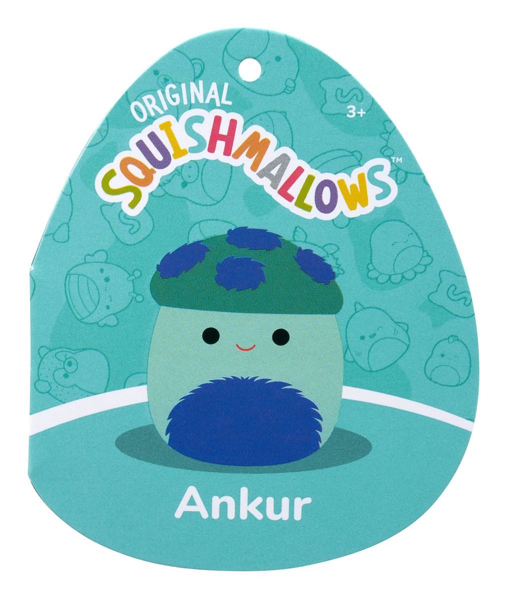 Squishmallows 12" Ankur-Teal Mushroom with Blue Fuzzy