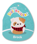 Squishmallows - 12in Brock the Bulldog w/Bandana, close-up detail