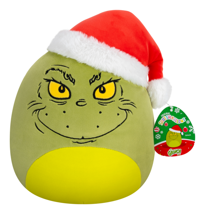 Squishmallows 8" Grinch in Santa Hat