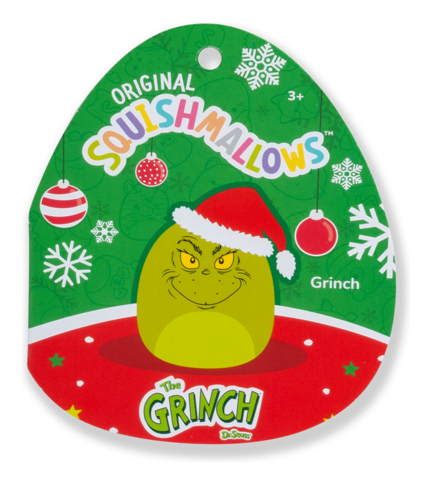 Squishmallows 8" Grinch in Santa Hat