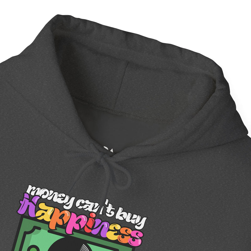 'Money Can't Buy Happiness, But It Can Buy Vinyl' Men's Hoodie, side angle
